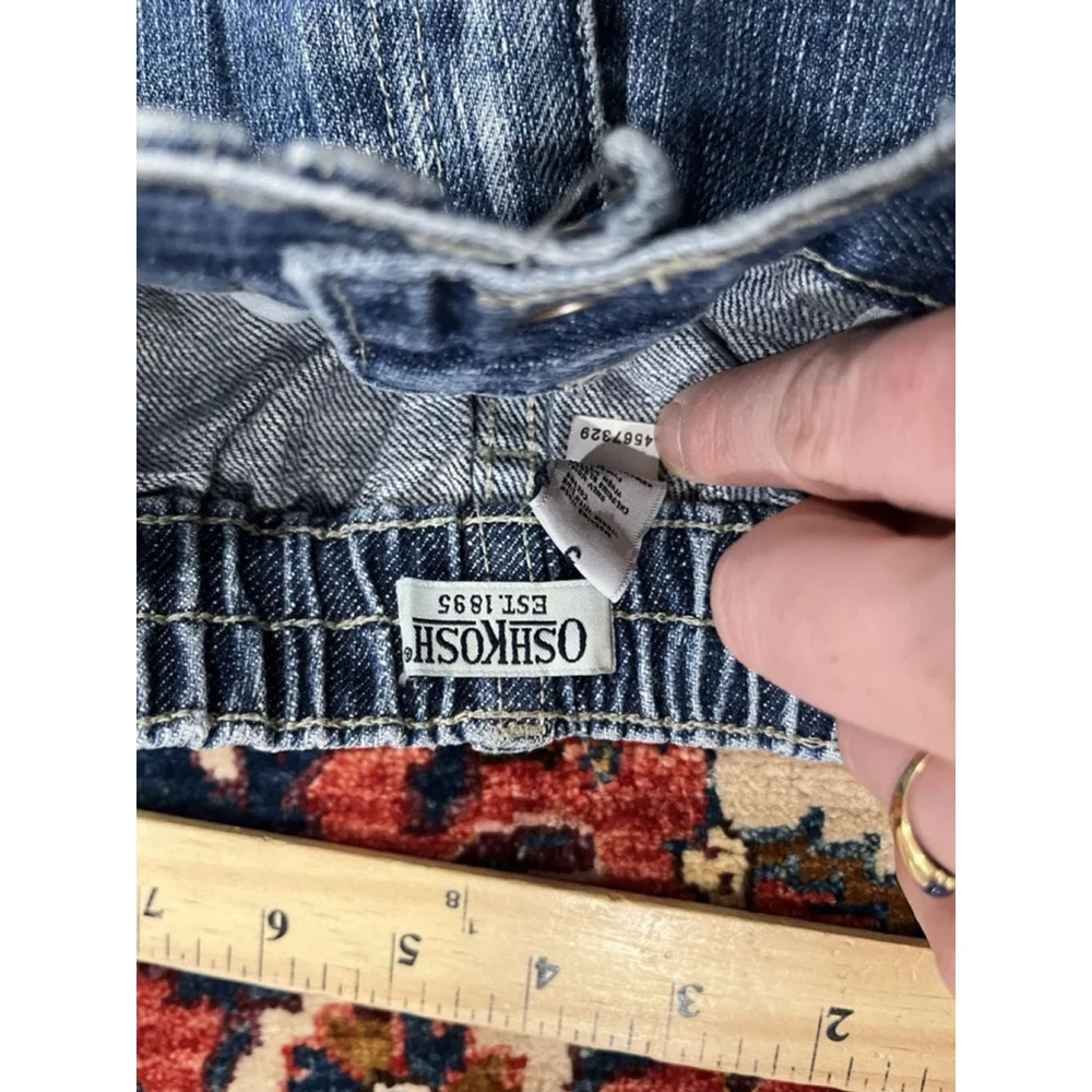 Vintage OshKosh Little Girl Floral Embroidered Wide Leg Stretch Jeans Size 5